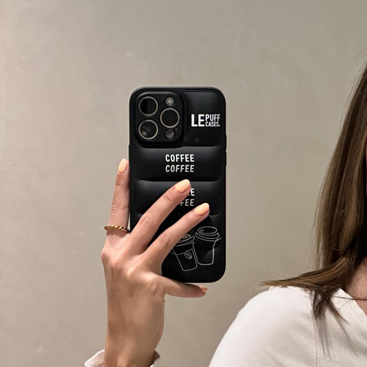 telefoonhoesje puffer case zwart