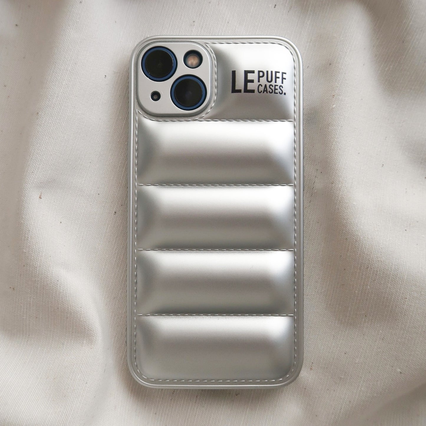 iPhone Phone Case Puffer Case Telefoonhoesje Zilver