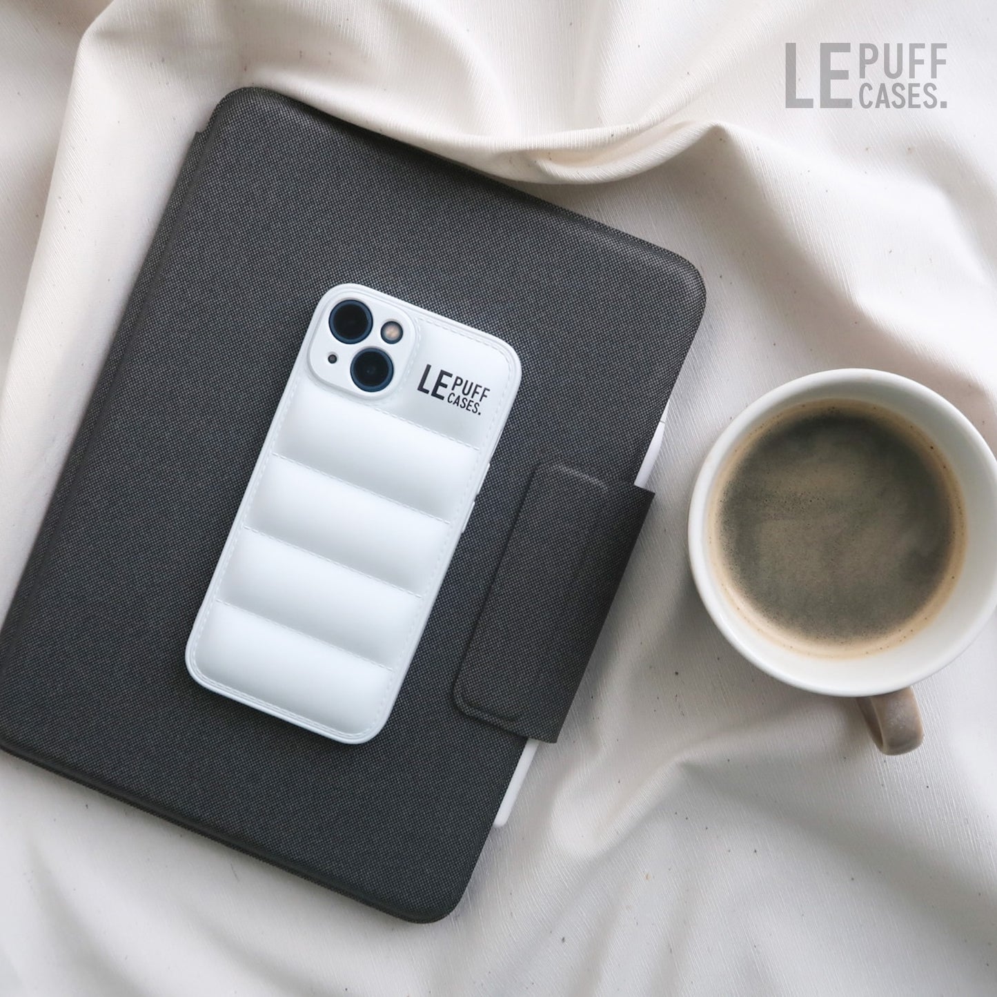 iPhone Telefoonhoesje Phone Case Puffer Case Wit