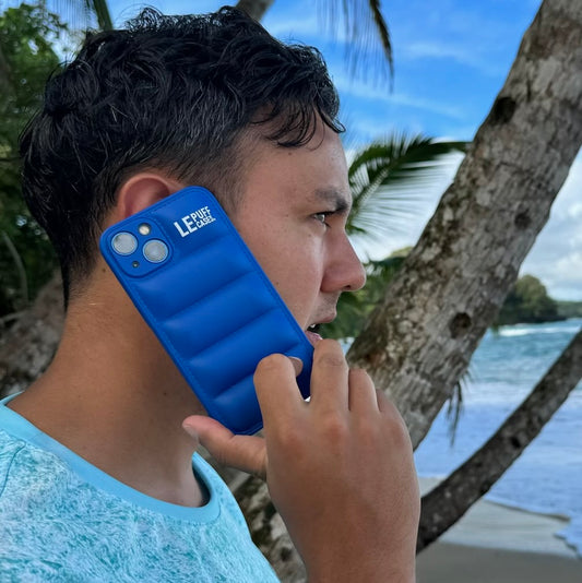 Puffer Case iPhone Blauw