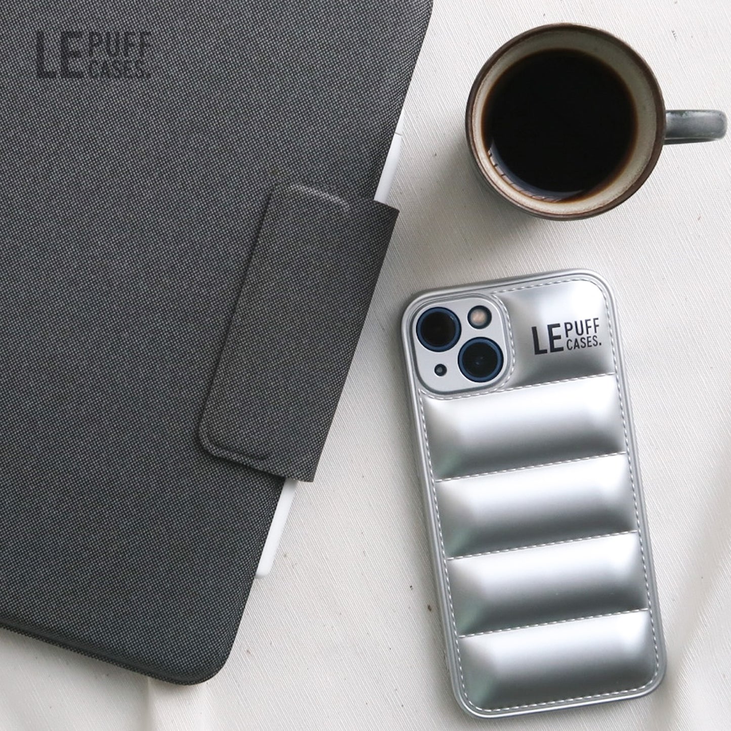 Phone case in kleur zilver